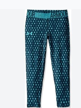 Under Armour Teal Logo Repeat Girls' Leggings